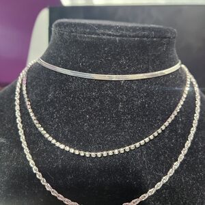 Chic Silver Necklace Trio